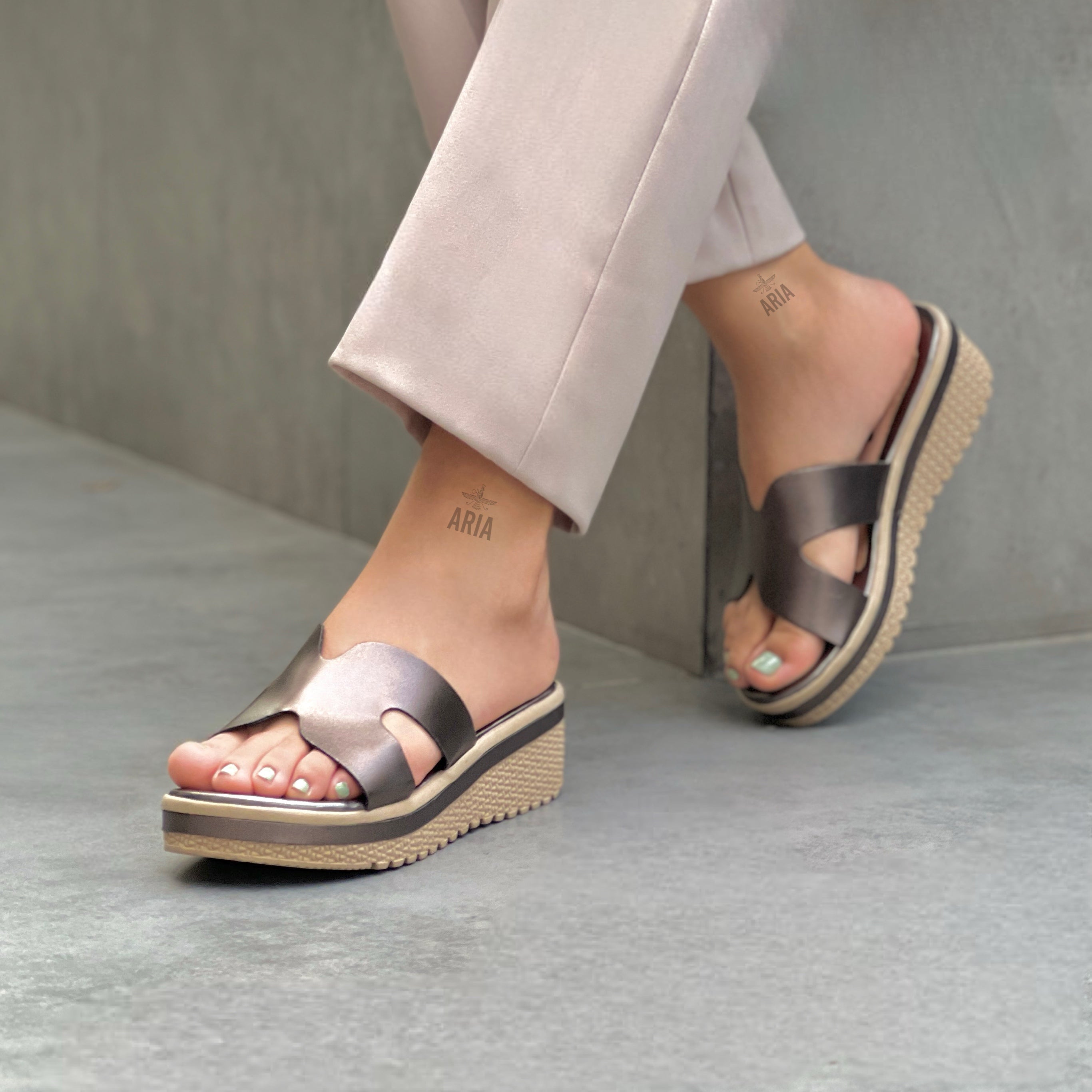 Sandalia Selena Plata Quemada