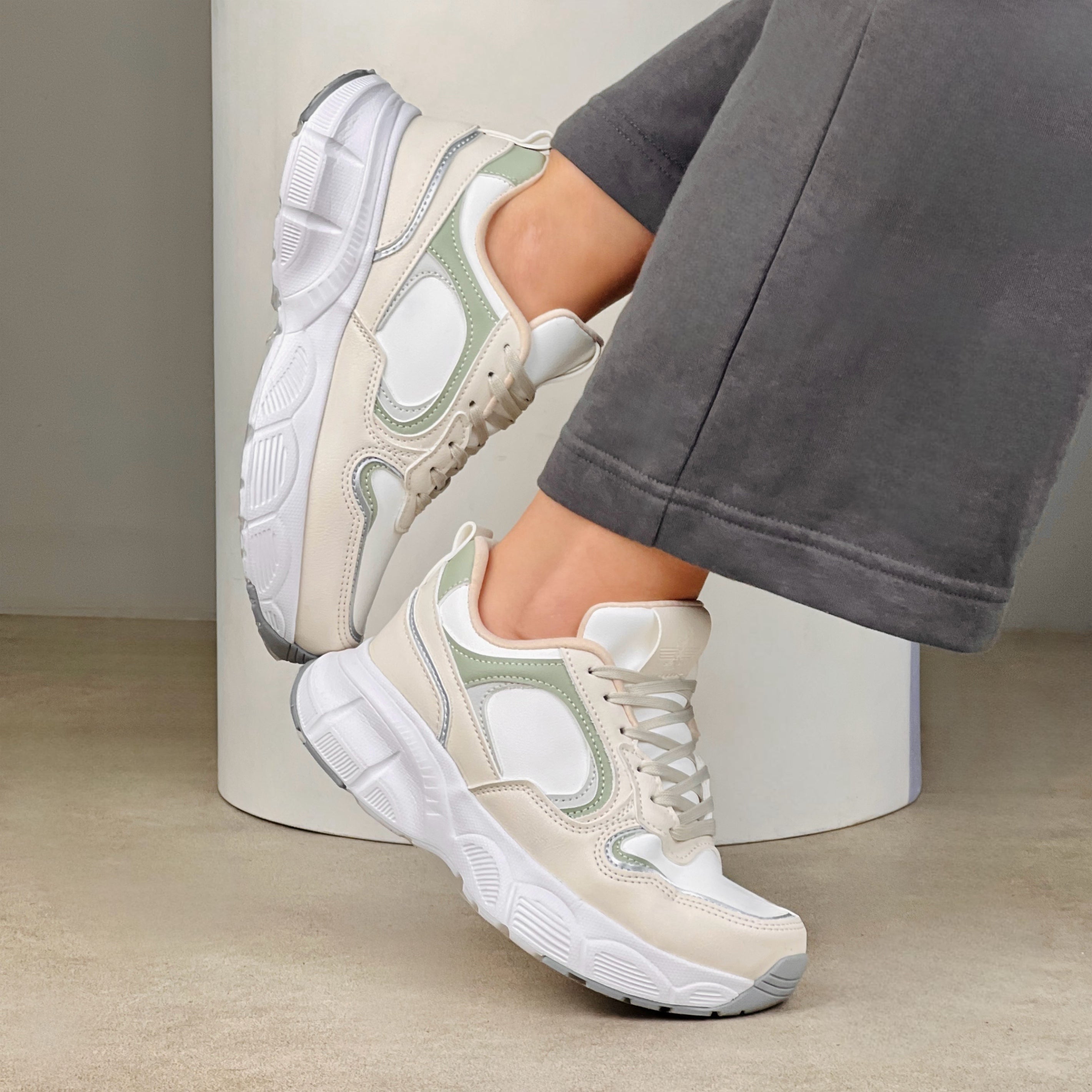 Sneaker Eva Hueso/Verde