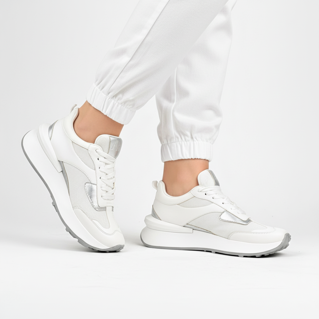 Sneaker Alina Blanco Plata
