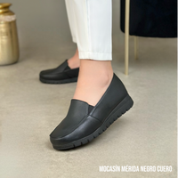 Mocasín Mérida Negro Cuero