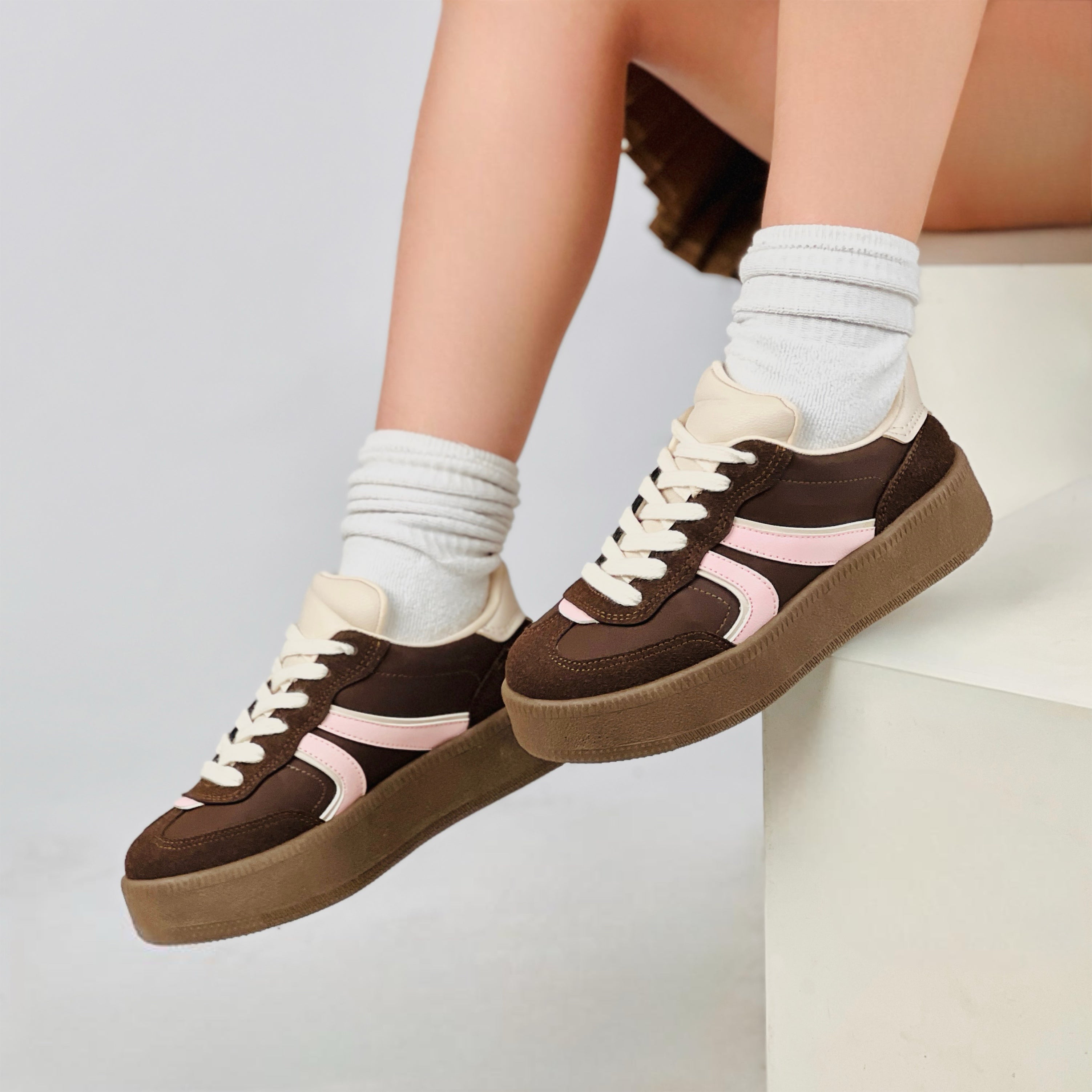 Sneaker Zoe Marrón/Rosa