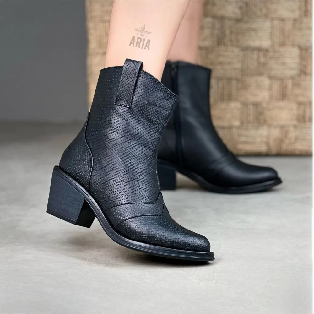 BOTIN HOUSTON NEGRO GRABADO