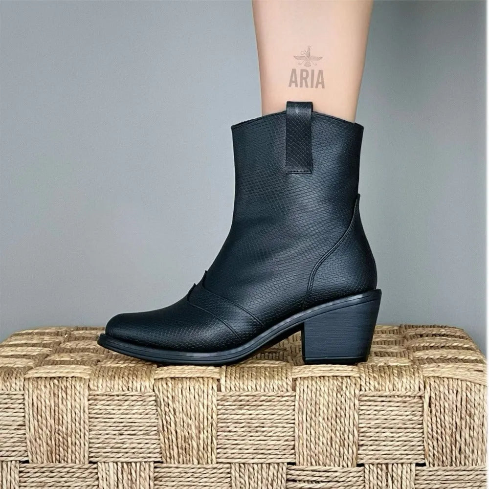 BOTIN HOUSTON NEGRO GRABADO