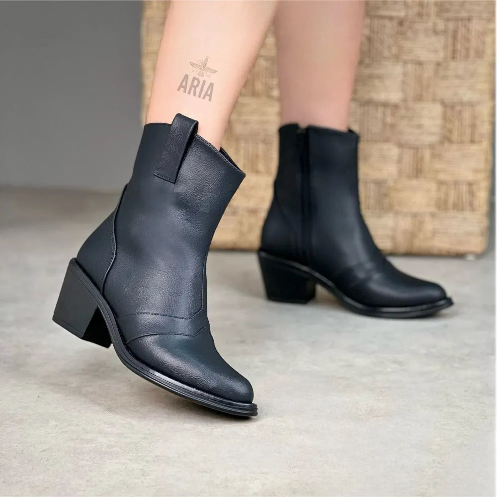 BOTIN HOUSTON NEGRO LISO