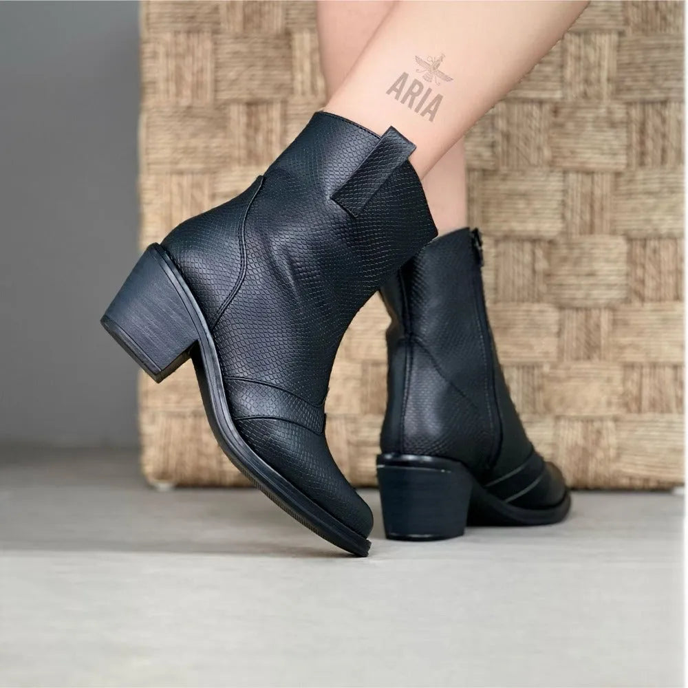 BOTIN HOUSTON NEGRO GRABADO