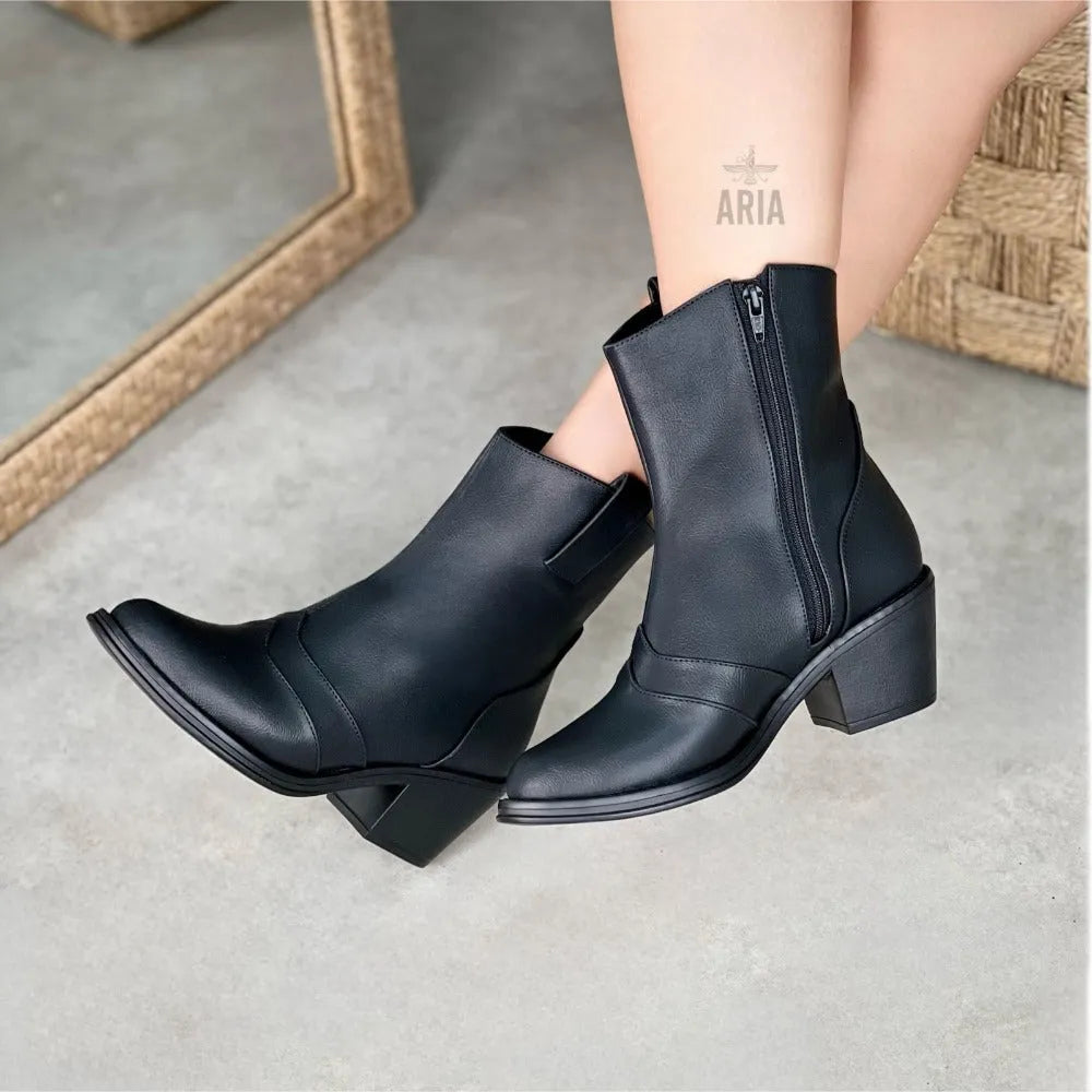 BOTIN HOUSTON NEGRO LISO