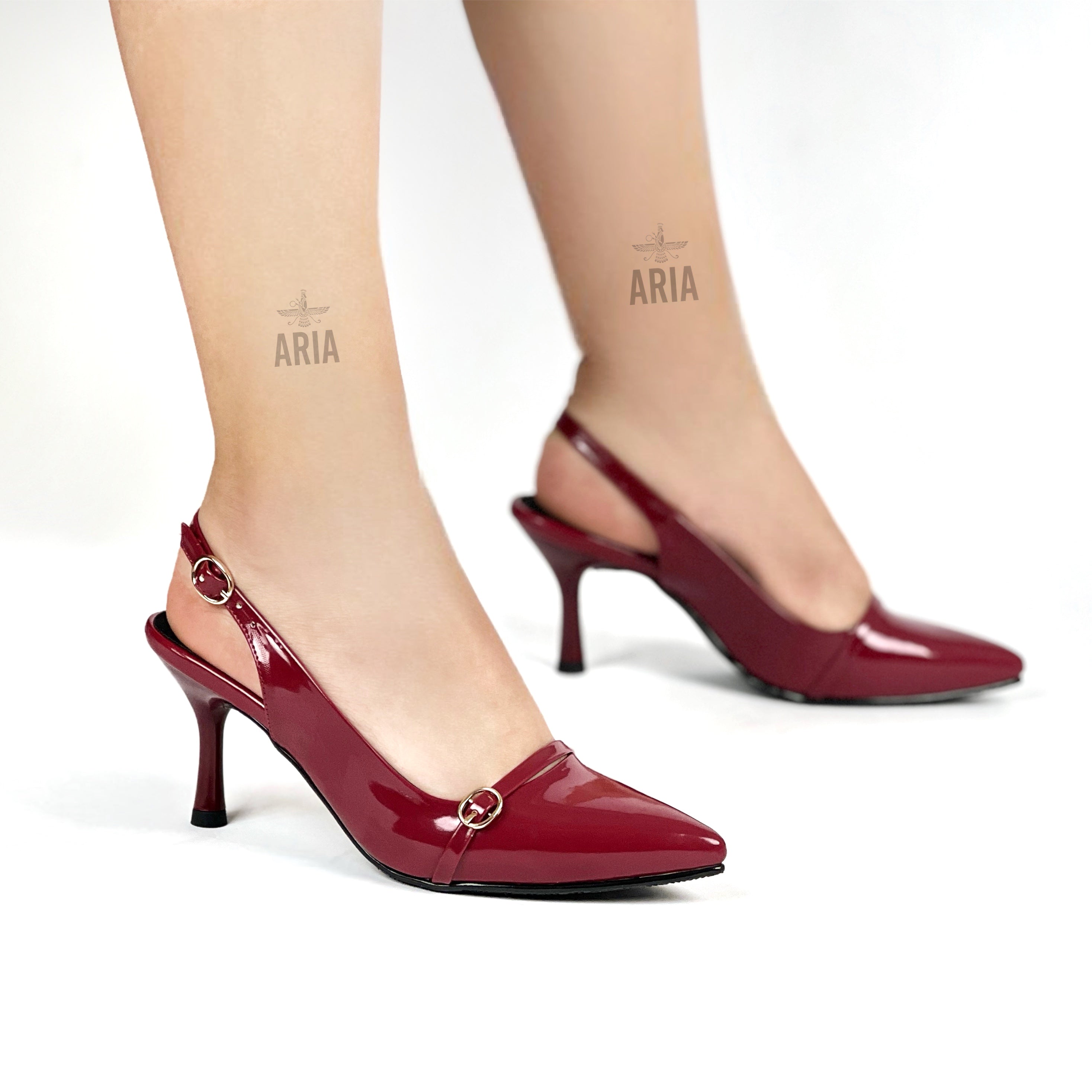 Stiletto Velvet Vino Charol