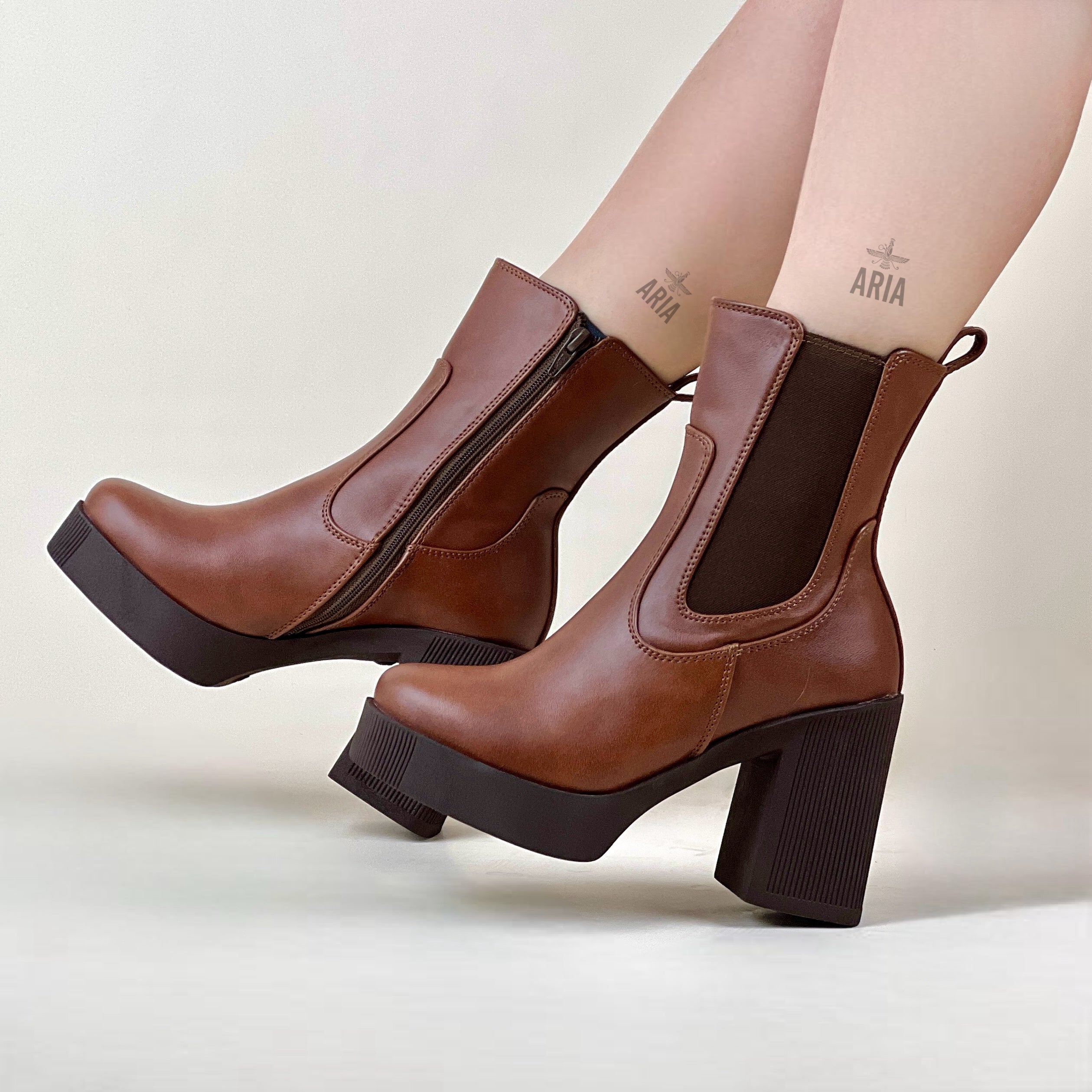 Botín Francia Camel