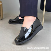 Mocasín Mérida Negro Charol