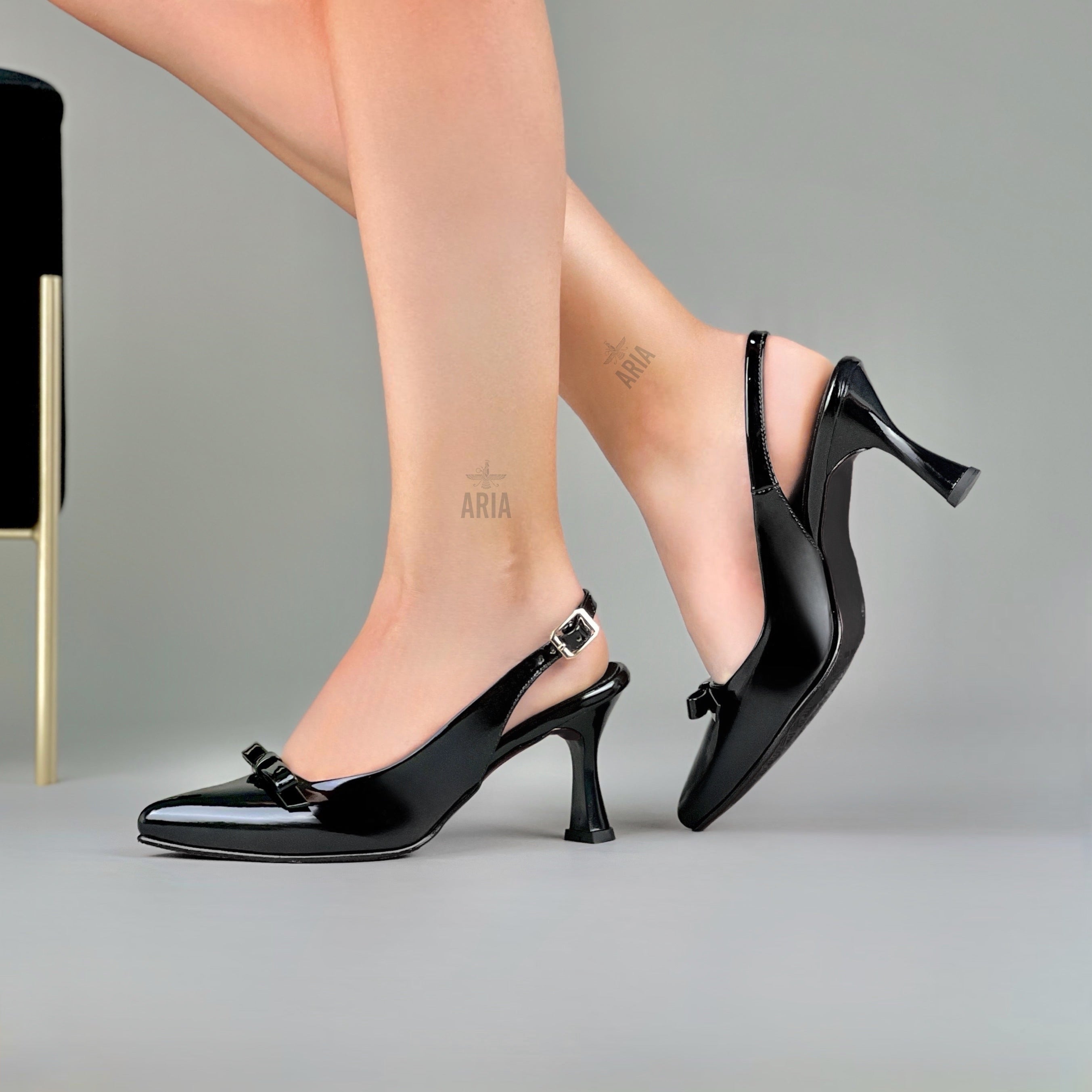Stiletto Selena Negro Charol