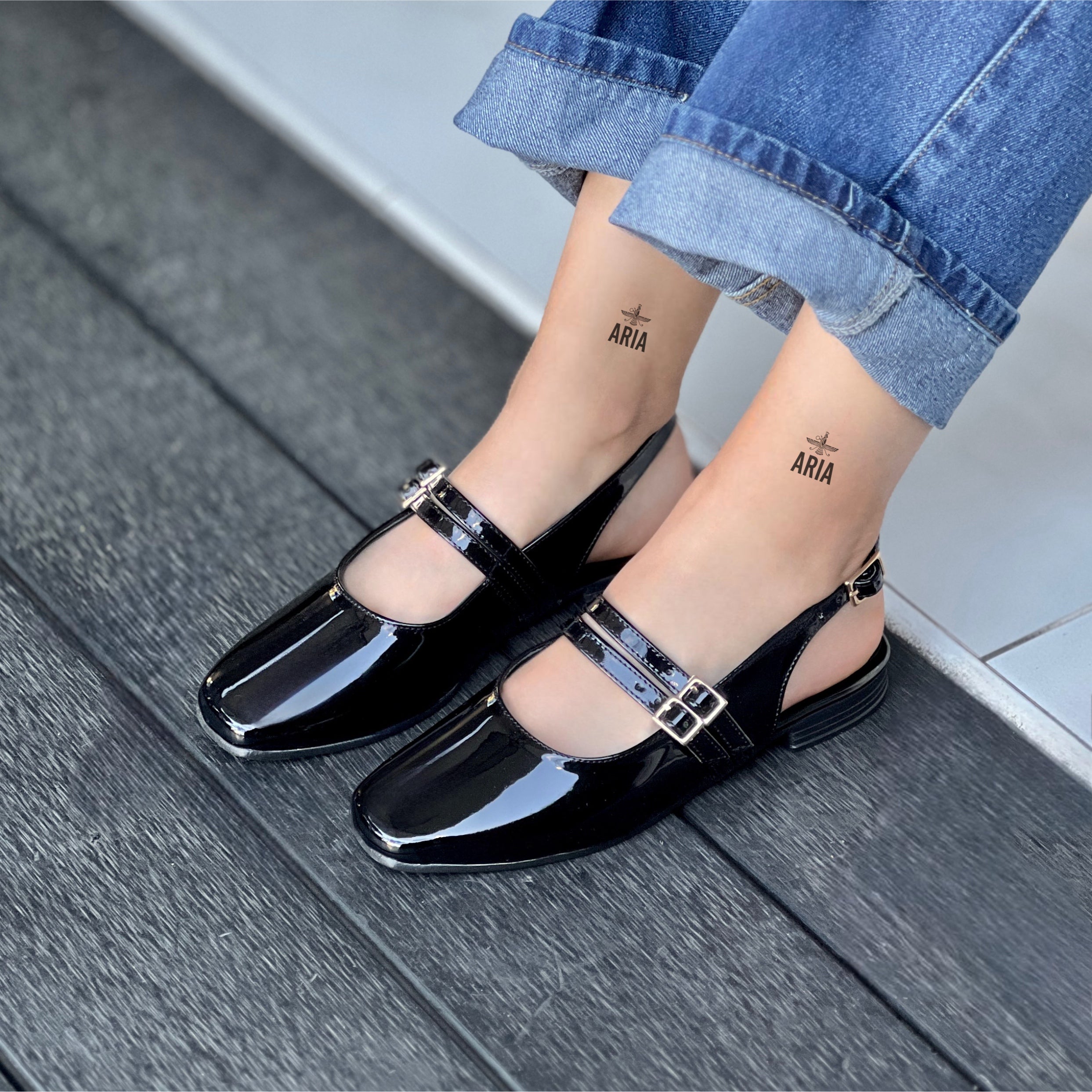 Flat Leila Negro Charol