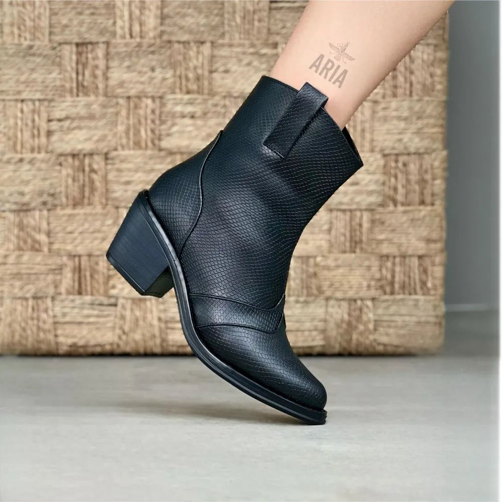 BOTIN HOUSTON NEGRO GRABADO