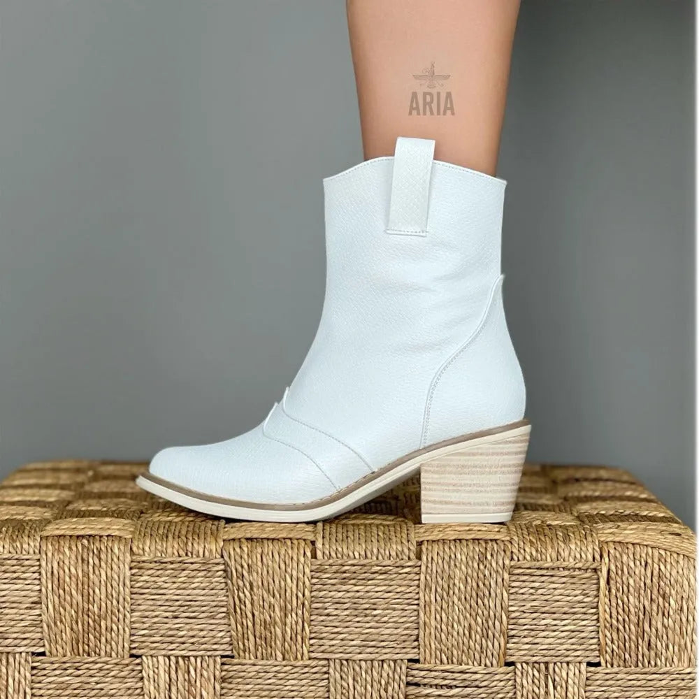 BOTIN HOUSTON BLANCO GRABADO