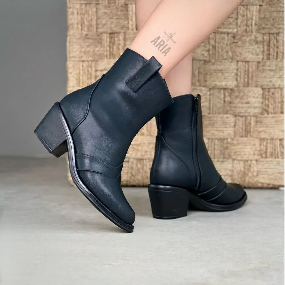 BOTIN HOUSTON NEGRO LISO