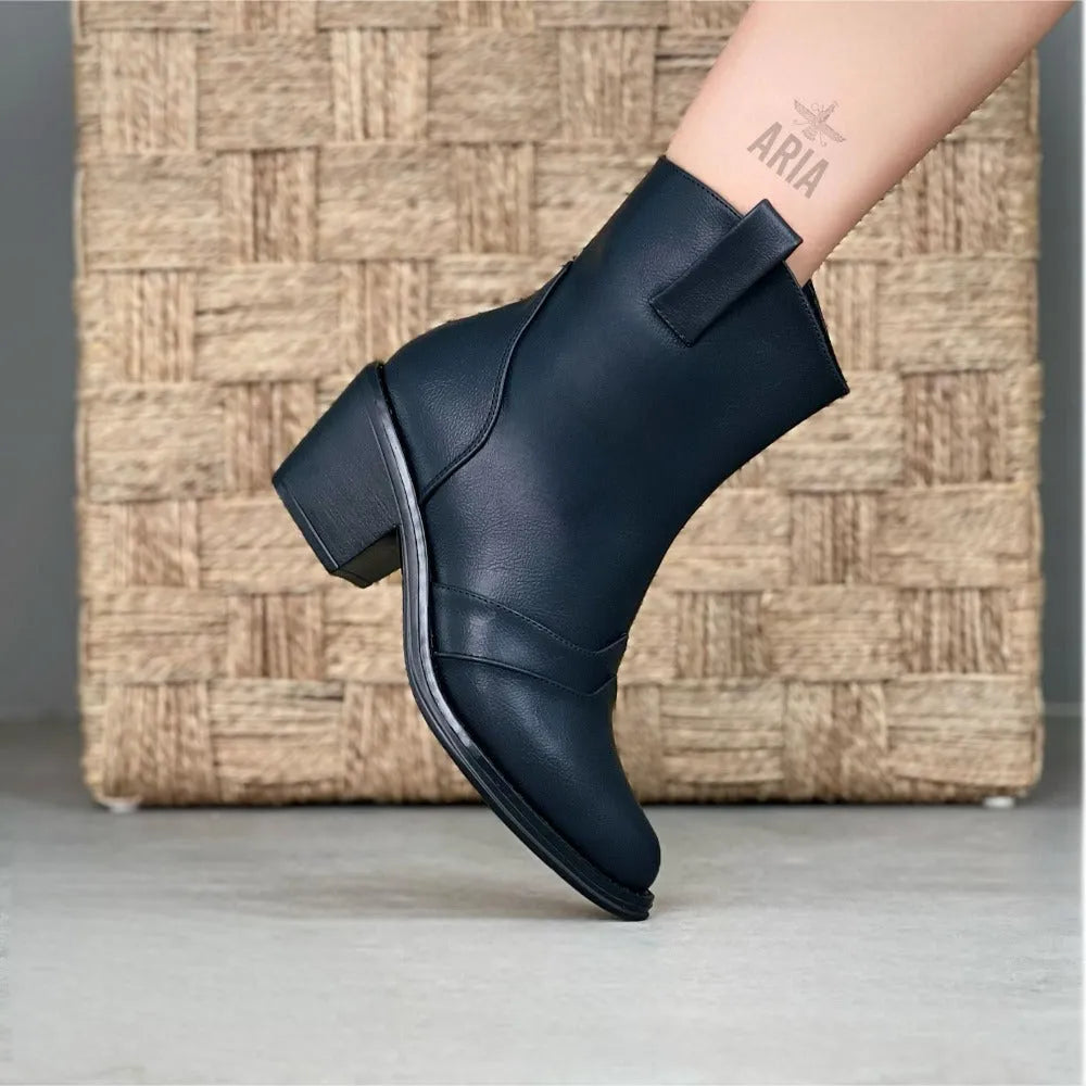 BOTIN HOUSTON NEGRO LISO