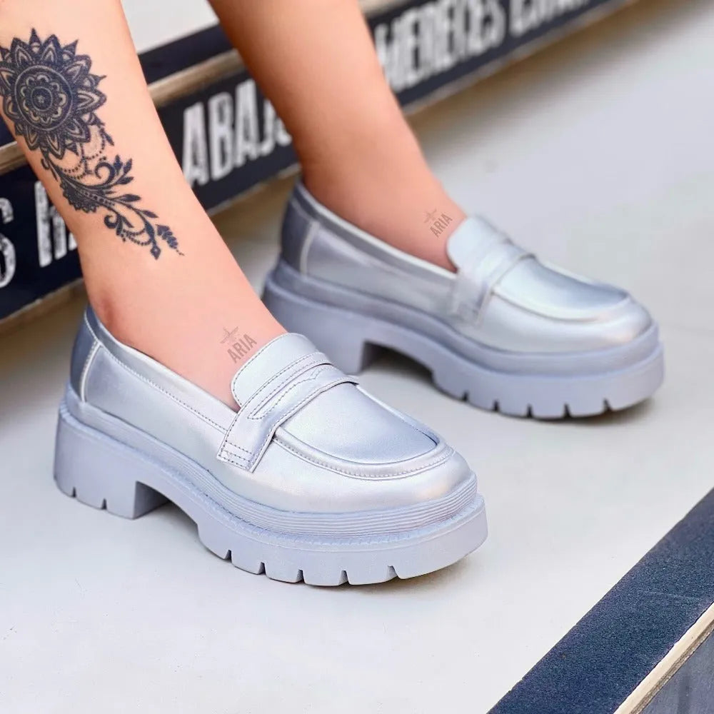 MOCASIN GIOVI PLATEADO