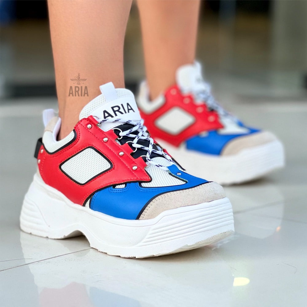 SNEAKER KEYKO BLANCO ROJO AZUL