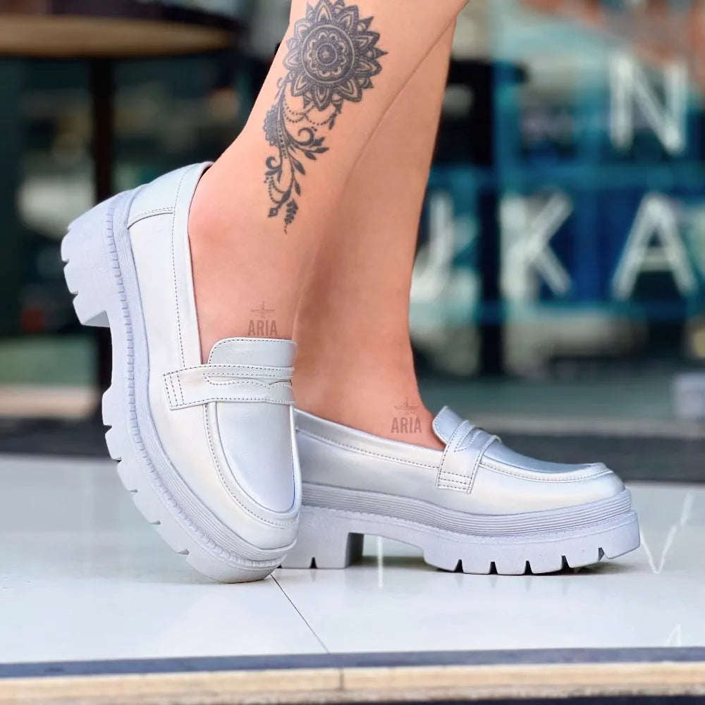 MOCASIN GIOVI PLATEADO