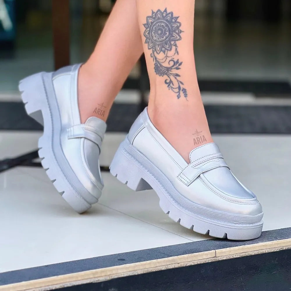 MOCASIN GIOVI PLATEADO