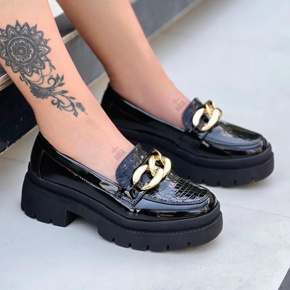 MOCASIN ALEYDA NEGRO CHAROL