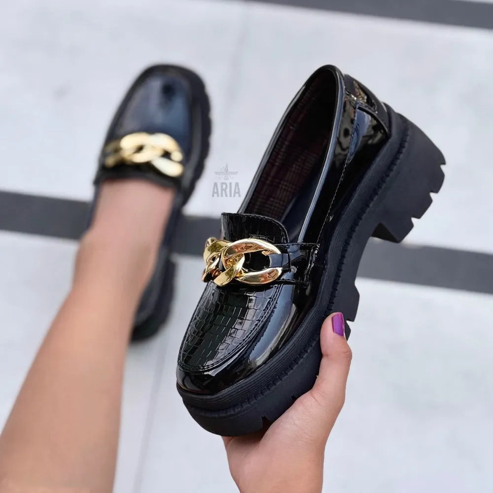 MOCASIN ALEYDA NEGRO CHAROL