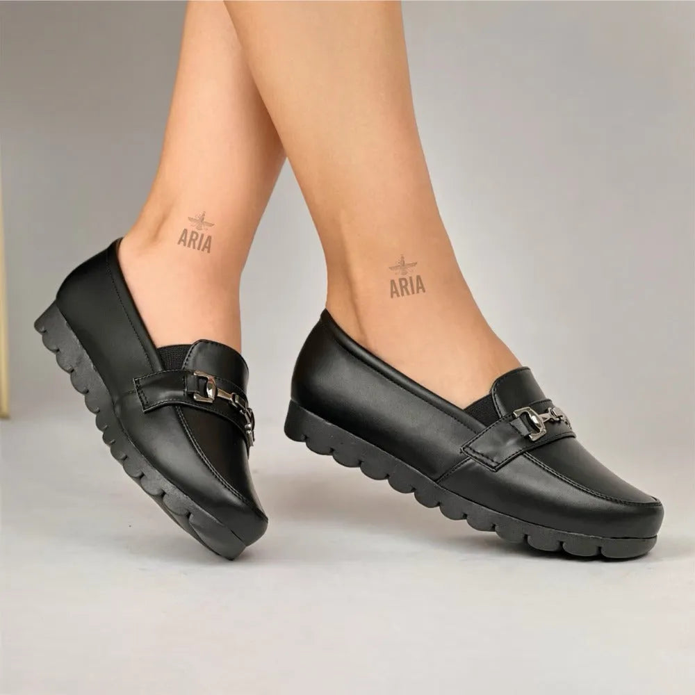 MOCASIN GRACE NEGRO MATE