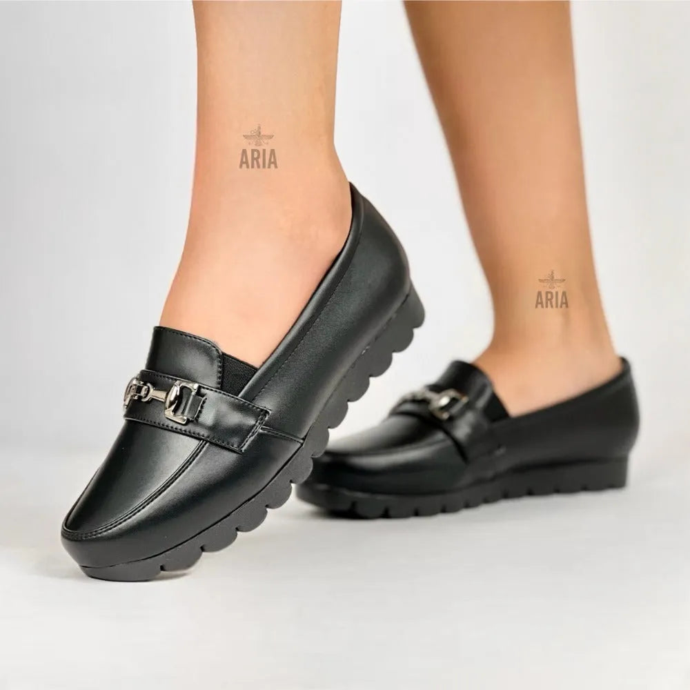 MOCASIN GRACE NEGRO MATE