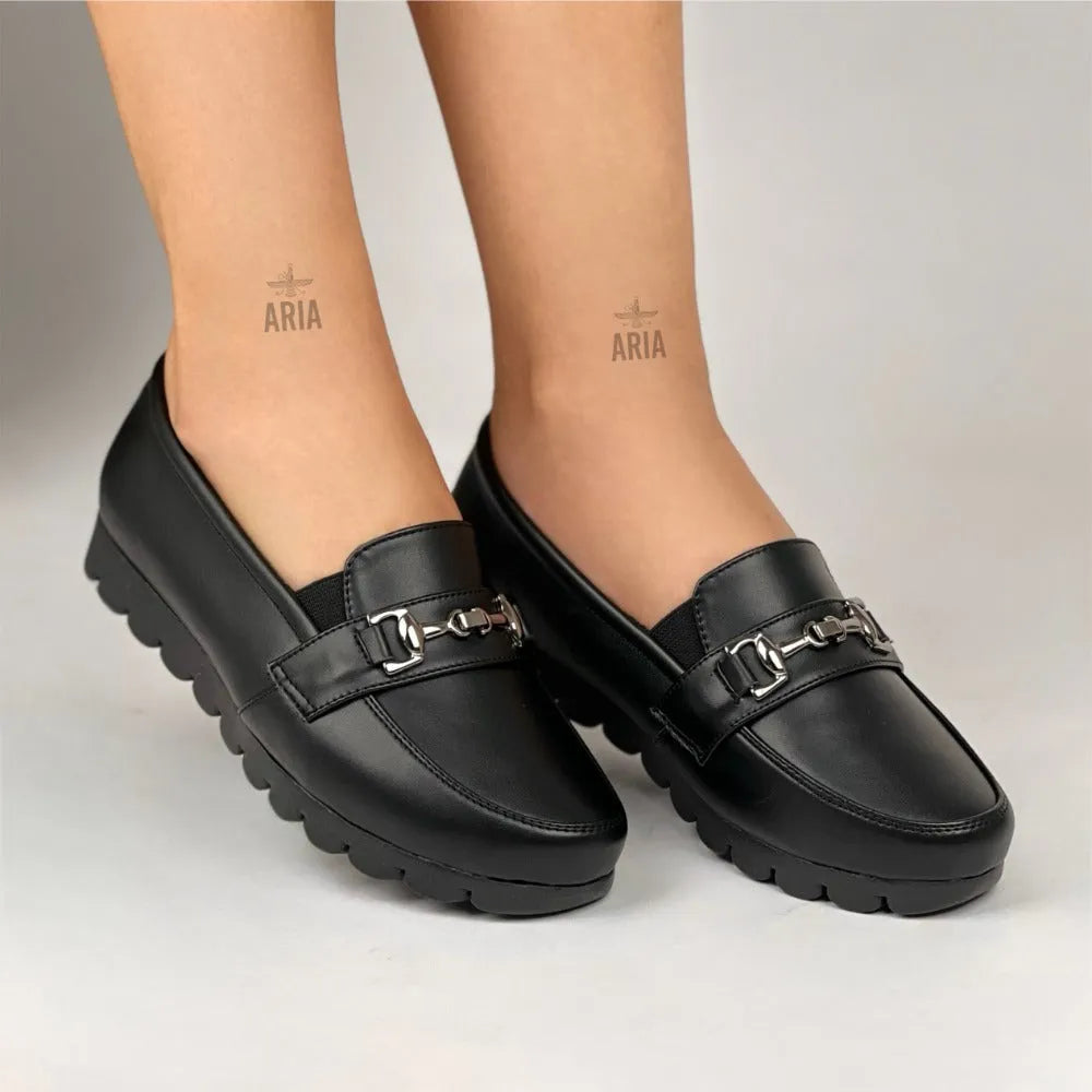 MOCASIN GRACE NEGRO MATE