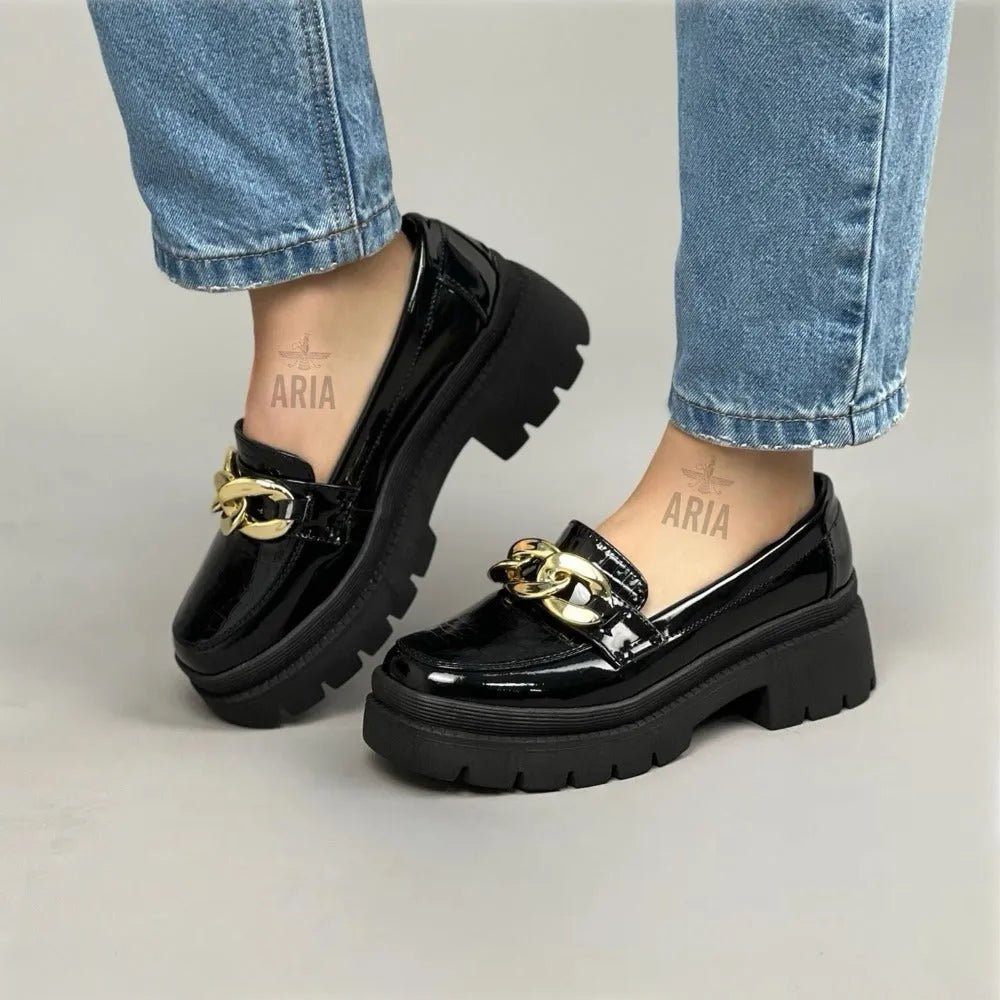 MOCASIN ALEYDA NEGRO CHAROL