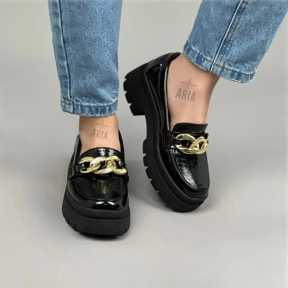 MOCASIN ALEYDA NEGRO CHAROL